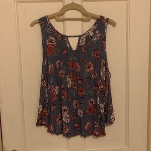 Gypsies & Moondust Floral Blouse with Shoulder Cut-outs